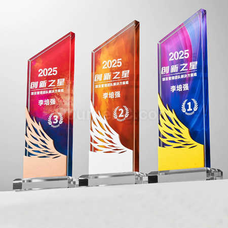 禮品訂造金銀銅水晶獎座紀念品