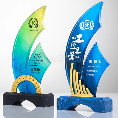 禮品訂造帆船水晶獎座紀念品