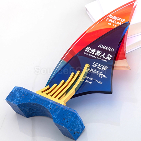 禮品訂造帆船水晶獎座紀念品