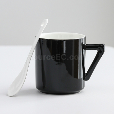 禮品訂造數字手柄陶瓷杯紀念品