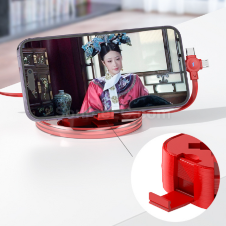 禮品訂造伸縮收納支架三合一數據線紀念品