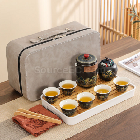 禮品訂造便攜旅行陶瓷茶具套裝紀念品