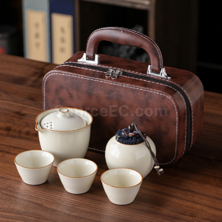 禮品訂造汝窯旅行茶具套裝紀念品