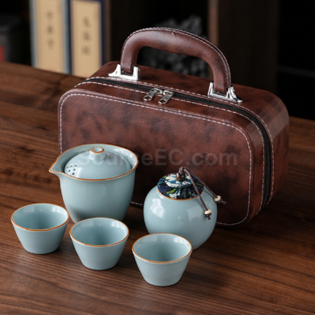 禮品訂造汝窯旅行茶具套裝紀念品