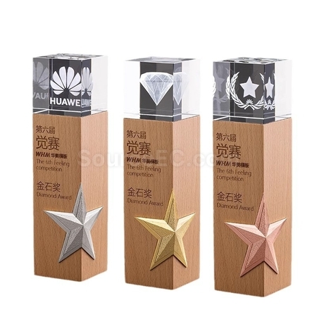 星星實木水晶座