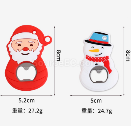 禮品訂造聖誕磁吸冰箱貼開瓶器紀念品