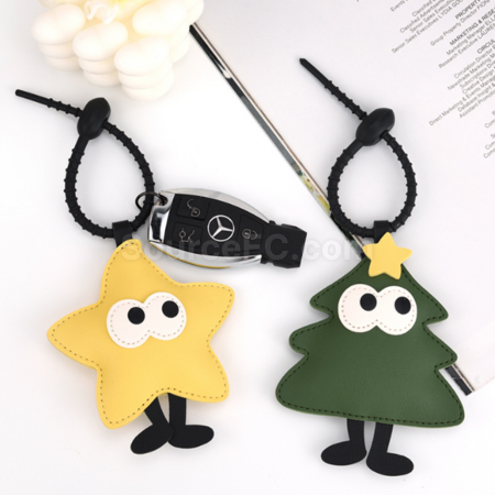 禮品訂造PU聖誕鑰匙扣掛件紀念品