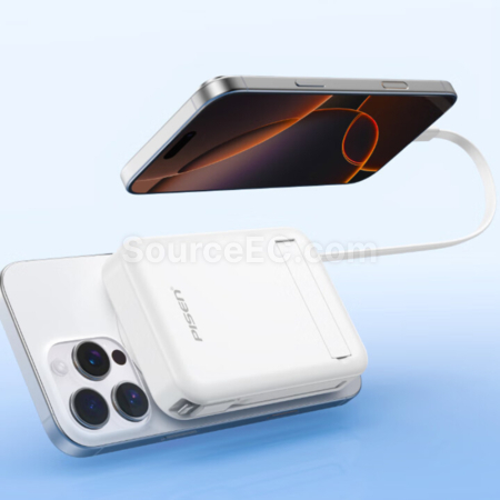 禮品訂造3C認證品勝無線帶線帶支架行動電源紀念品