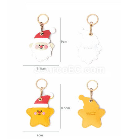 禮品訂造聖誕皮革鑰匙扣門禁卡掛件紀念品
