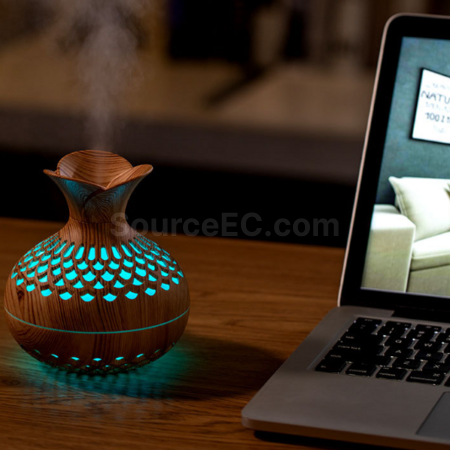 禮品訂造創意木紋花瓶加濕器紀念品