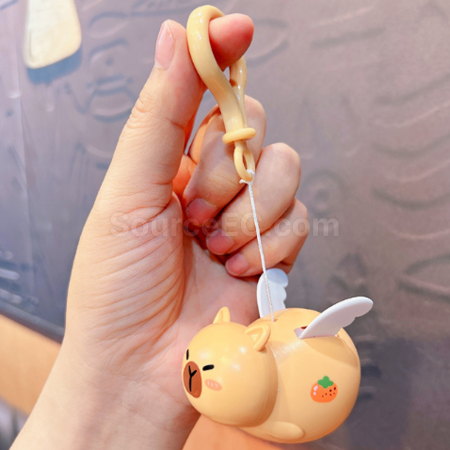 禮品訂造拉線飛天卡皮巴拉解壓鑰匙扣紀念品
