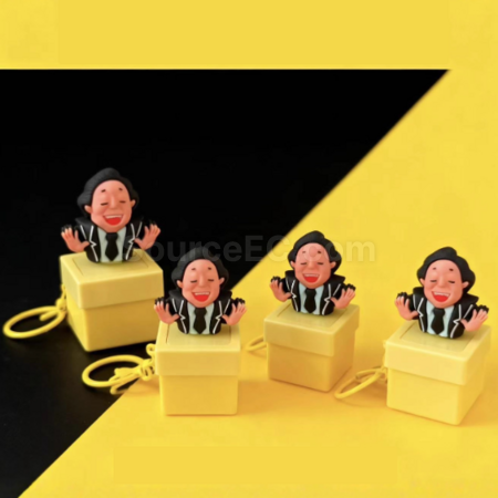 禮品訂造發光語音減壓按鍵鑰匙扣紀念品