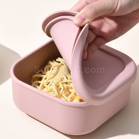 禮品訂造加厚可微波加熱矽膠飯盒紀念品