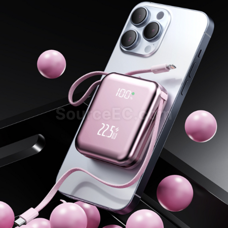 禮品訂造3c自帶線快充行動電源紀念品