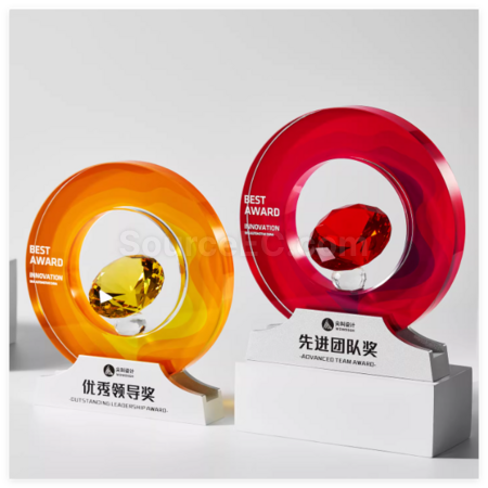 禮品訂造創意鑽石水晶獎座紀念品