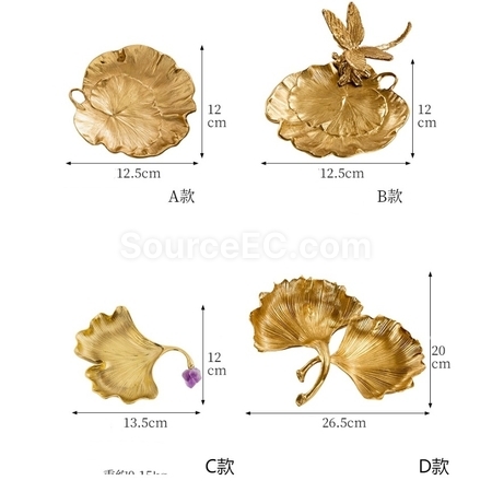 禮品訂造黃銅金葉子擺件紀念品