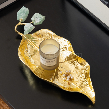 禮品訂造黃銅金葉子擺件紀念品