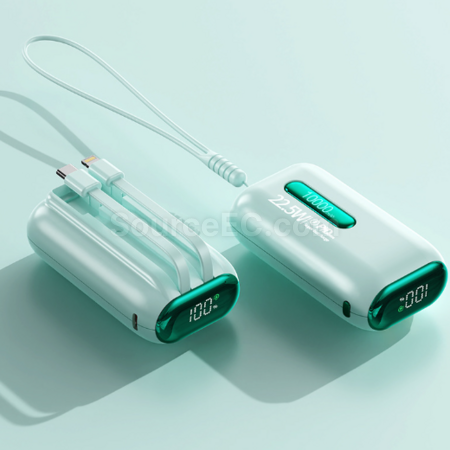 禮品訂造3c認證自帶線快充行動電源紀念品