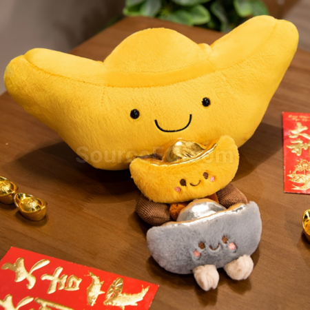 禮品訂造金元寶毛絨鑰匙扣掛件紀念品