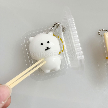 禮品訂造飯盒小熊捏捏樂鑰匙扣減壓玩具紀念品