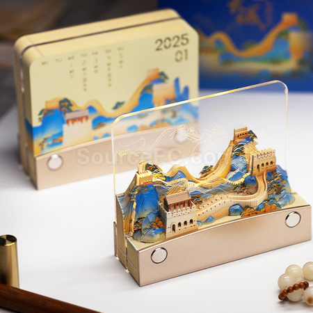禮品訂造可定制手撕日曆紙雕燈紀念品