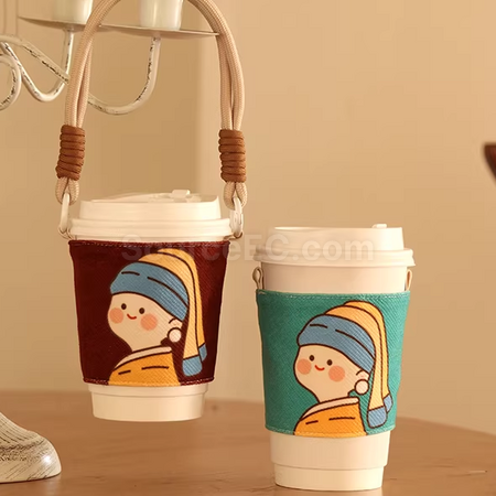 禮品訂造手提斜挎布藝杯套紀念品