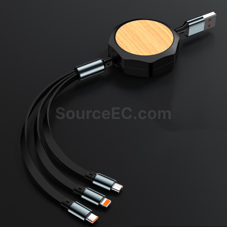 禮品訂造伸縮竹木充電線紀念品