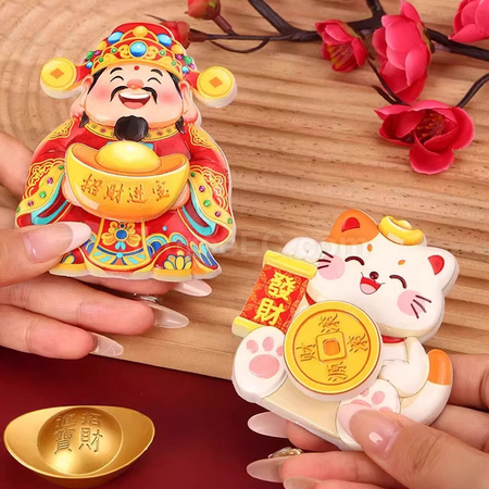 禮品訂造創意旋轉財神冰箱貼紀念品