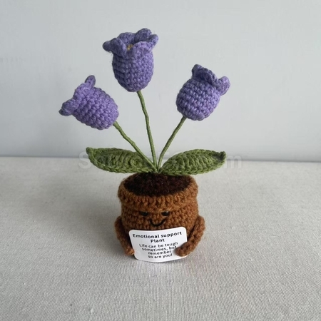 禮品訂造針織花朵植物盆栽紀念品