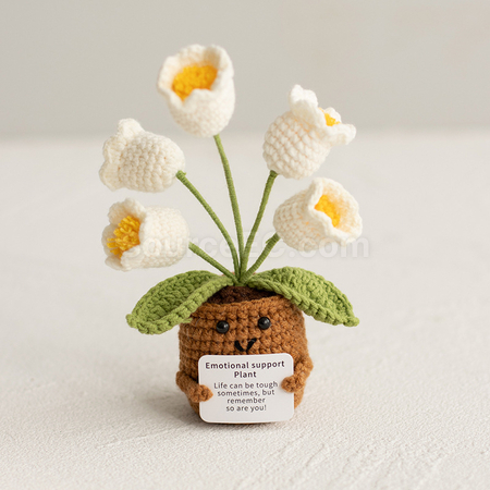 禮品訂造針織花朵植物盆栽紀念品