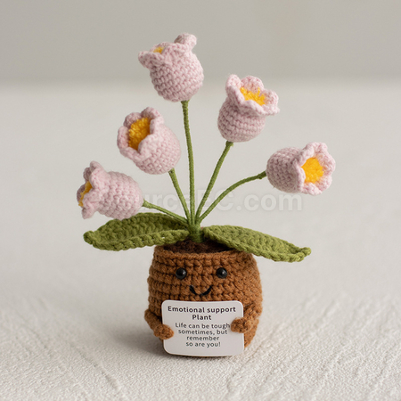 禮品訂造針織花朵植物盆栽紀念品