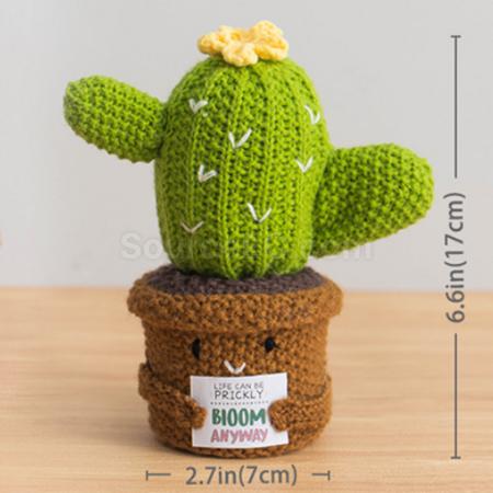 禮品訂造針織花朵植物盆栽紀念品