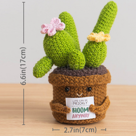 禮品訂造針織花朵植物盆栽紀念品