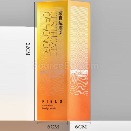 禮品訂造漸變水晶立柱獎盃紀念品