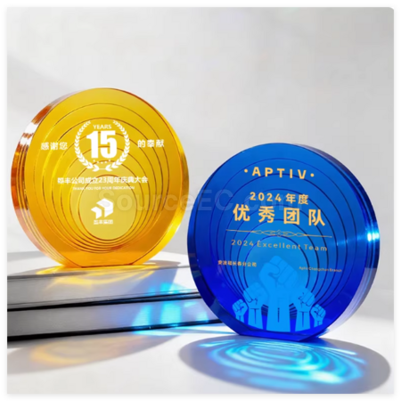 禮品訂造琉璃水晶紀念盤紀念品
