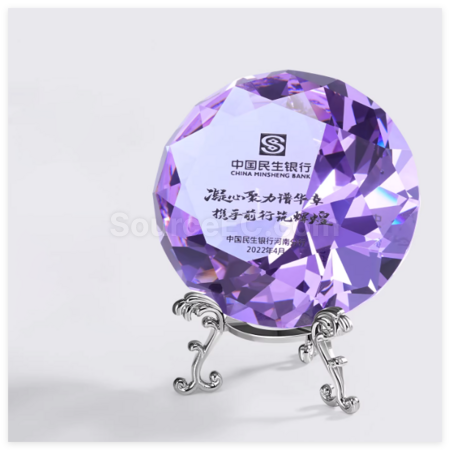 禮品訂造創意鑽石水晶獎座紀念品