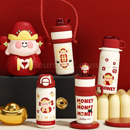 禮品訂造財神保溫杯紀念品