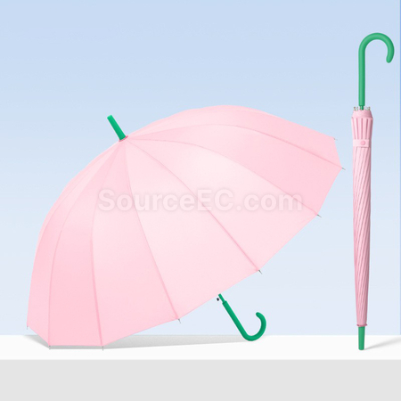 禮品訂造多巴胺撞色直杆長柄雨傘紀念品