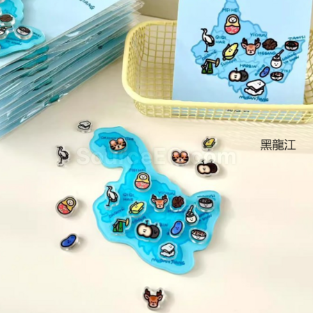 禮品訂造訂製壓克力地圖冰箱貼紀念品