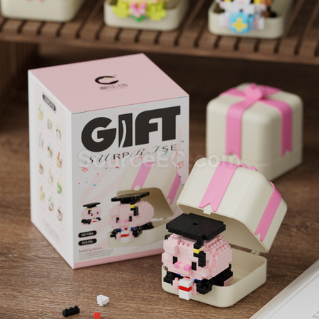 禮品訂造熊猫小狗動物積木玩具禮盒紀念品