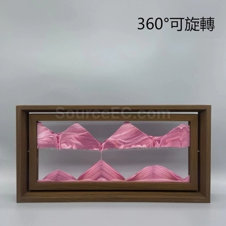 禮品訂造實木旋轉流沙畫解壓擺飾紀念品