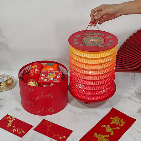 禮品訂造手提燈籠圓形禮盒紀念品