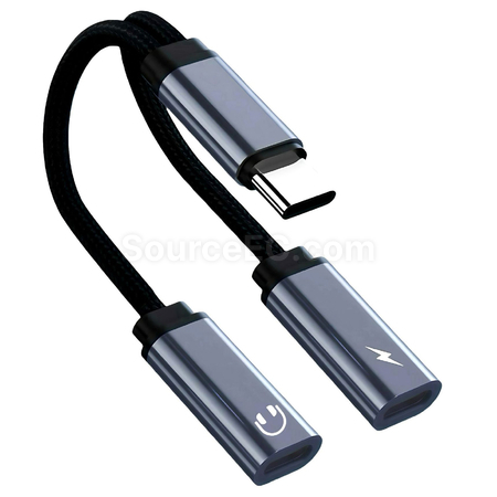 禮品訂造Type-C二合一耳機充電擴充器紀念品
