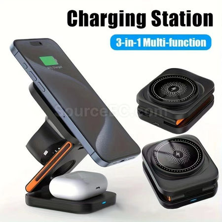 禮品訂造三合一磁吸無線充紀念品