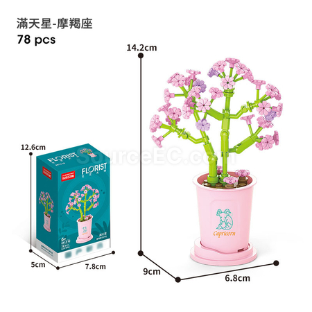 禮品訂造咖啡杯植物系列積木-12星座守護花系列紀念品