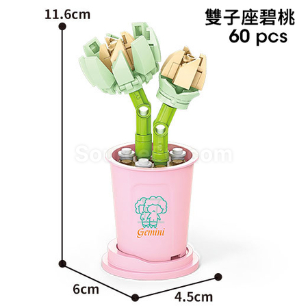禮品訂造咖啡杯植物系列積木-12星座多肉植物系列紀念品