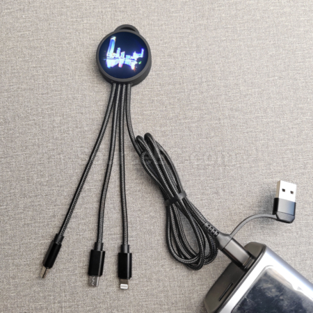 禮品訂造五合一發光LOGO充電線紀念品