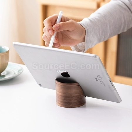 禮品訂造黑胡桃木簡約手機支架紀念品