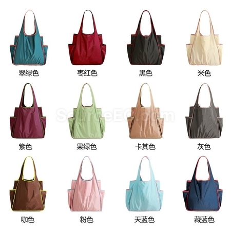 禮品訂造防水拼色大容量摺疊購物袋紀念品
