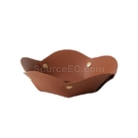 禮品訂造花朵形狀PU皮革摺疊收納盤紀念品
